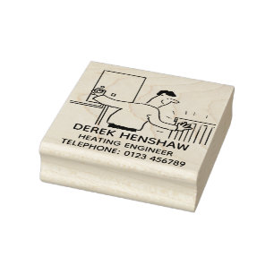 Heating Engineer Tests the Boiler Rubber Stamp
