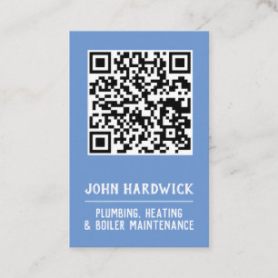 Heating, Plumbing, & Boiler Maintenance QR Code Bu Business Card