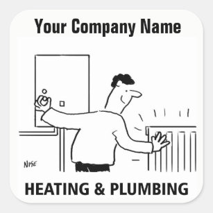 Heating & Plumbing Services Cartoon Stickers