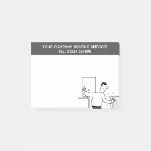 Heating Services Cartoon Theme to Personalise Post-it Notes