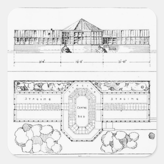Heating system for a Hothouse, Conservatory and Gr Square Sticker (Front)
