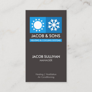 Heating Ventilation Air Conditioning Cooling Busin Business Card