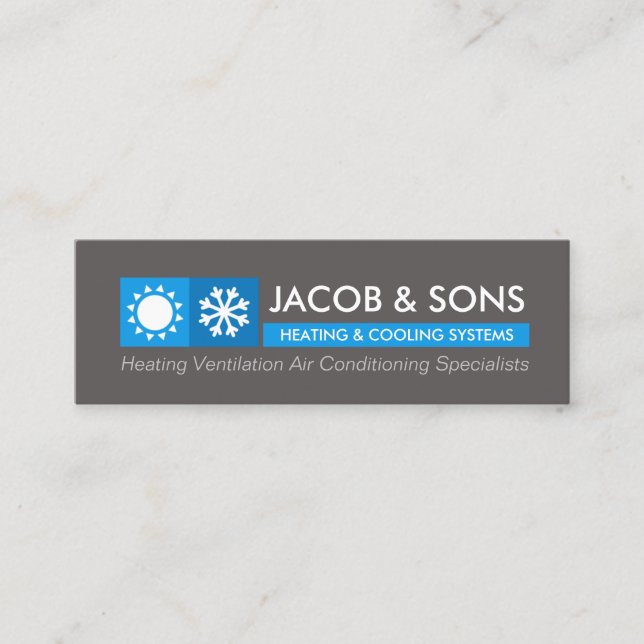 Heating Ventilation Air Conditioning Cooling Busin Mini Business Card (Front)