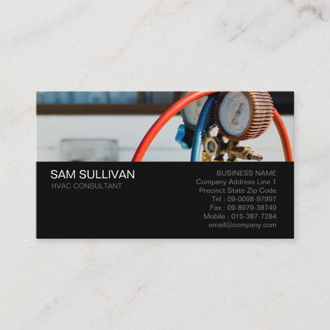 Heating Ventilation Air Conditioning HVAC Business Card (Front)