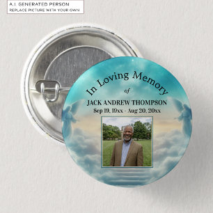 Heaven Angels Celebration Of Life Photo 1 Inch Round Button