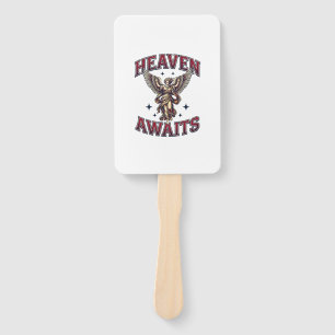 Heaven Awaits Gothic Angel Vintage Engraving Shirt Hand Fan