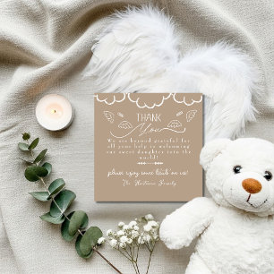 Heaven beige baby Labor & Delivery NICU Hospital  Thank You Card