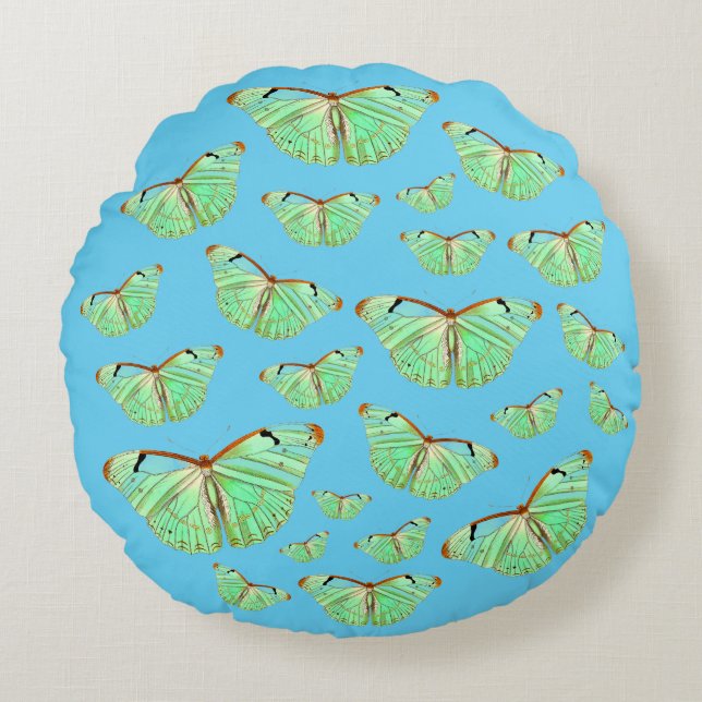 Heaven Butterflies Round Pillow (Front)