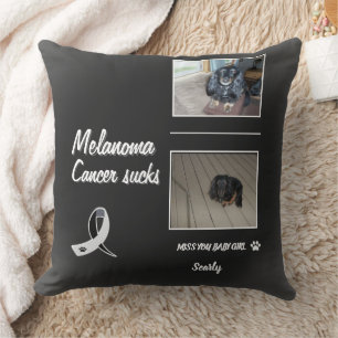 Heaven-Held Melanoma Pet Tribute Layout Throw Pillow