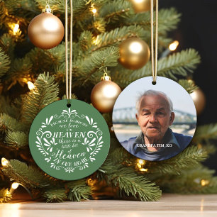 Heaven in our Home...Green Memorial Photo Ceramic Ornament