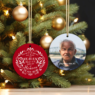 Heaven in our Home...Red Customized Memorial Photo Ceramic Ornament