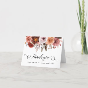 Heaven in Rose, Blush and Burgundy Floral Thank You Card