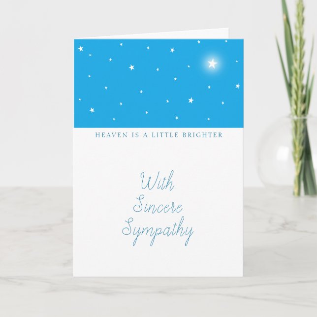 Heaven is Brighter Dog Cat or Any Pet Sympathy Card (Front)