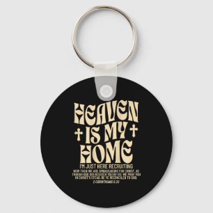 Heaven Is My Home Cross Christian Religious (on Ba Keychain