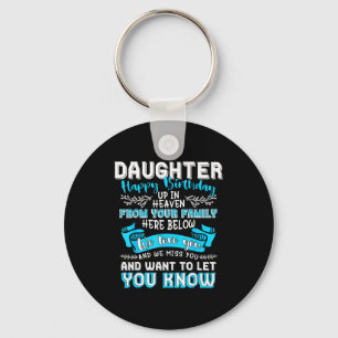 Heaven memorial family happy birthday daughter ck keychain