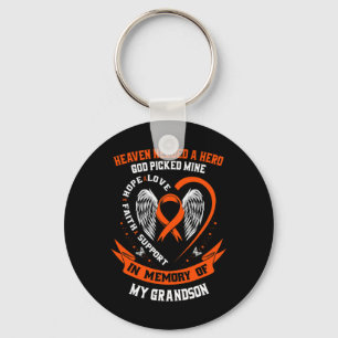 Heaven Needed a Hero God Picked My Grandson Leukem Keychain