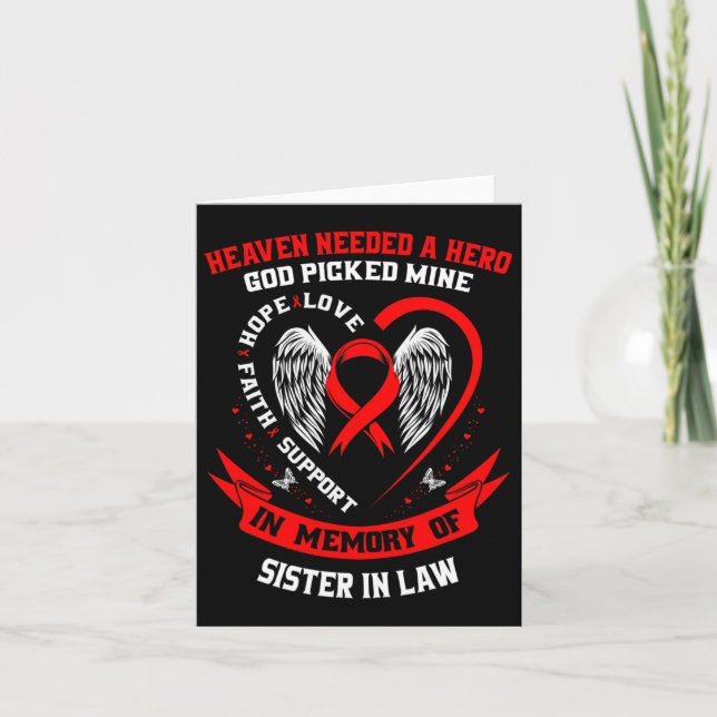 Heaven Needed A Hero God Picked Sister In Law Hear Card (Front)