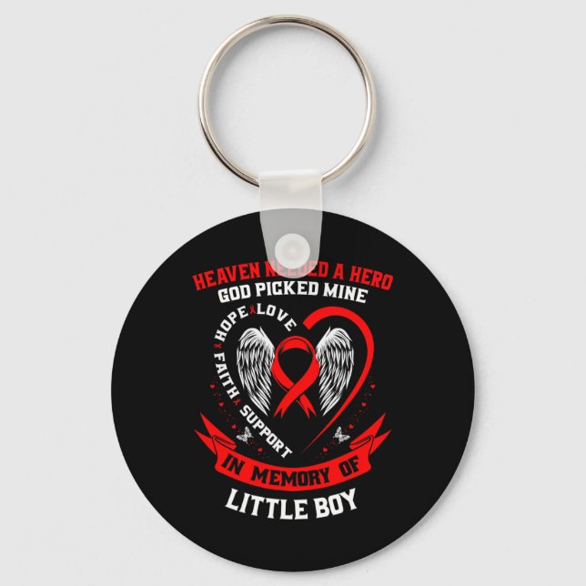 Heaven Needed A Hero God Picked Son Little Boy Hea Keychain (Front)