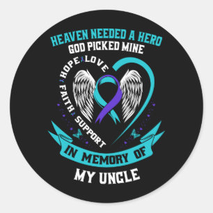 Heaven Needed A Hero Veteran Uncle Awareness Gifts Classic Round Sticker