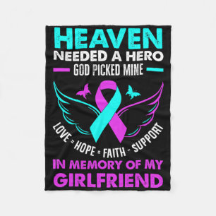 Heaven Needed Hero God Picked Mine My Girlfriend Fleece Blanket
