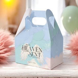 Heaven Sent Angel Wings Pastel Baby Shower Favor Box