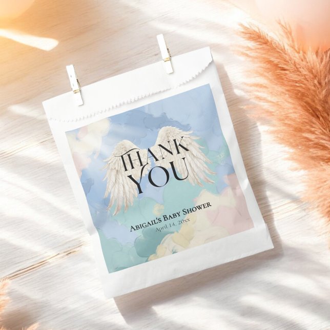 Heaven Sent Angel Wings Pastel Baby Shower Favour Bag (Creator Uploaded)