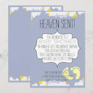 Heaven Sent Baby Shower Invitation