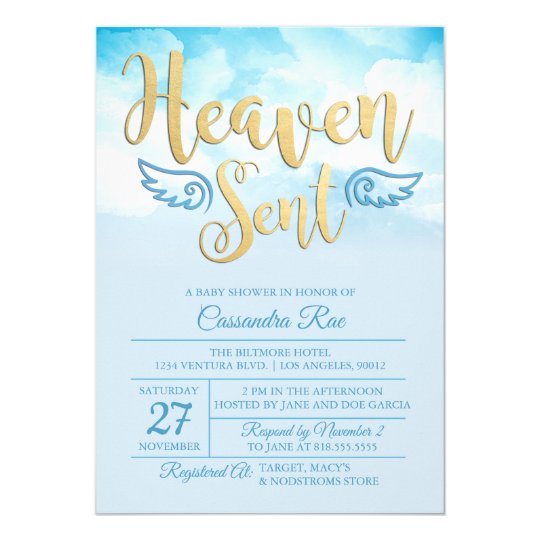 Heaven Sent Baby Shower Invitations 9