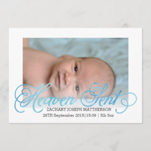 Heaven Sent Birth Announcement   Boy