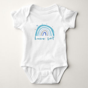 heaven sent blue boho rainbow  baby bodysuit