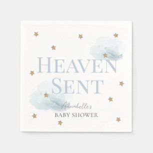 Heaven Sent Blue Boy Baby Shower Napkin
