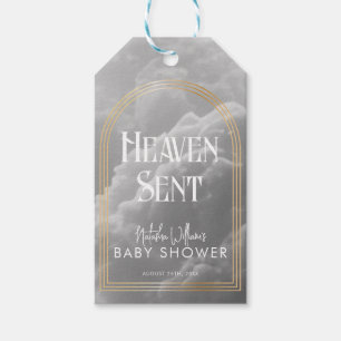 Heaven Sent Clouds Golden Neutral Baby Shower Gift Tags