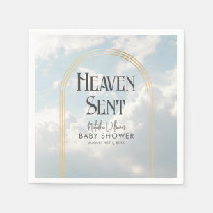 Heaven Sent Clouds Sky Boho Arch Baby Shower Napkin