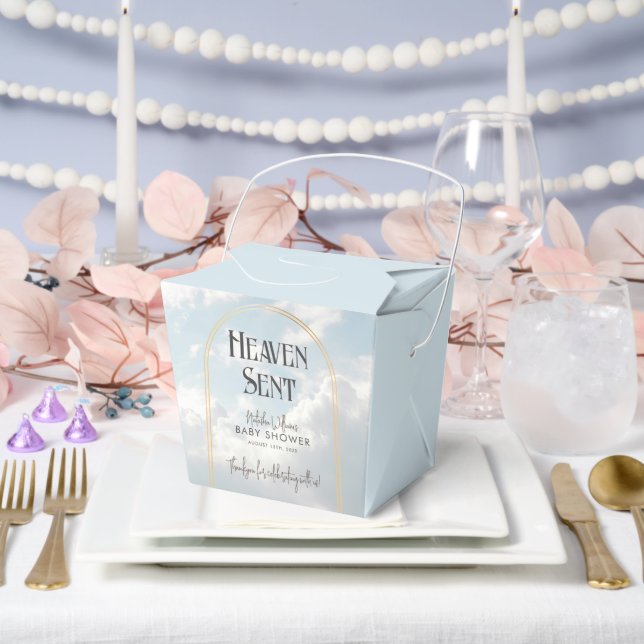 Heaven Sent Clouds Sky Celestial Baby Shower Favor Box (Wedding)