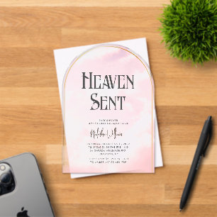 Heaven Sent Cloudy Baby Shower Acrylic Invitation