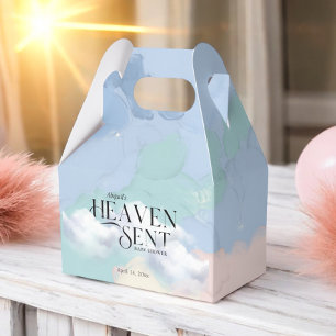 Heaven Sent Elegant Pastel Baby Shower Favor Box