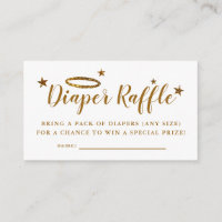 Heaven Sent Gold Baby Shower Diaper Raffle Ticket