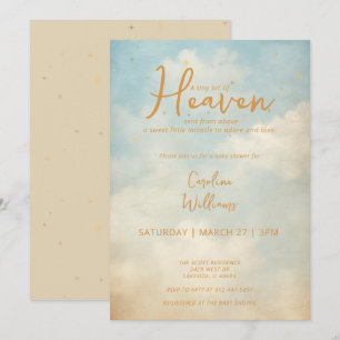 Heaven Sent Gold Gender Neutral Religious Invitation