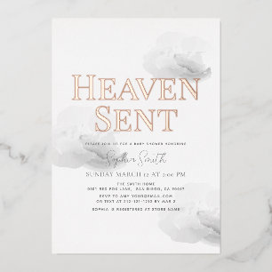 Heaven Sent Grey Cloud Gender-neutral Baby Shower