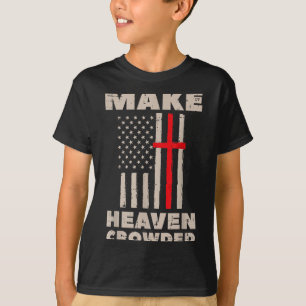 Heaven Us Flag Patriotic Christian Religious God J T-Shirt