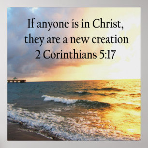 HEAVENLY 2 CORINTHIANS 5:17 OCEAN PHOTO DESIGN POSTER