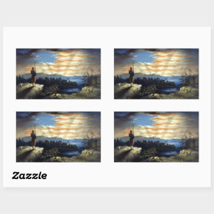Heavenly American Flag Sunrise William Bauly Sticker