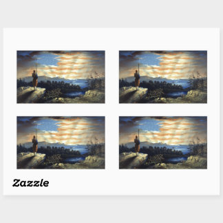Heavenly American Flag Sunrise William Bauly Sticker