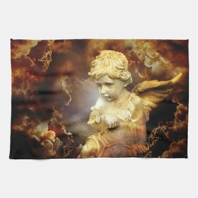 Heavenly Angel Cherub Kitchen Towel (Horizontal)