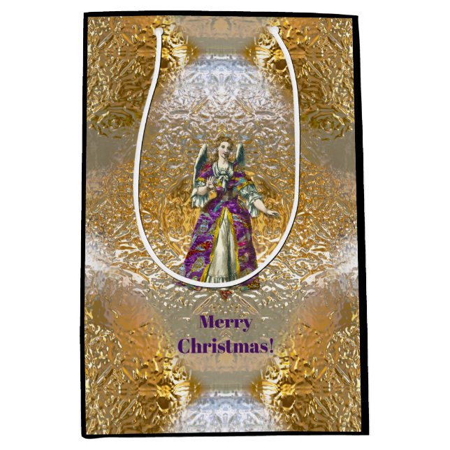 Heavenly Angel of Light Holiday  Medium Gift Bag (Front)