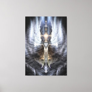 Heavenly Angel Wing Cross Canvas Print Jagged Path