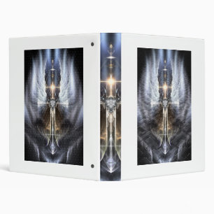 Heavenly Angel Wing Cross Fractal Art Binder