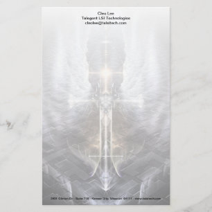 Heavenly Angel Wing Cross Fractal Art papeterie