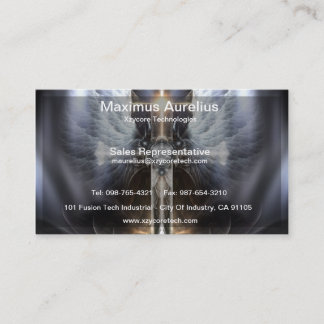 Heavenly Angel Wing Cross Fractal Business Card