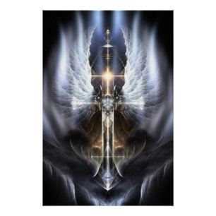 Heavenly Angel Wing Cross Perfect Poster